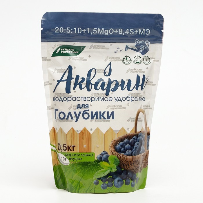 

Удобрение комплексное водорастворимое Акварин "Для голубики", 0,5 кг