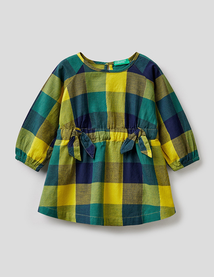 

Платье для девочек Benetton цв. зеленый; желтый р.98, 21A_4RPP5VGE0