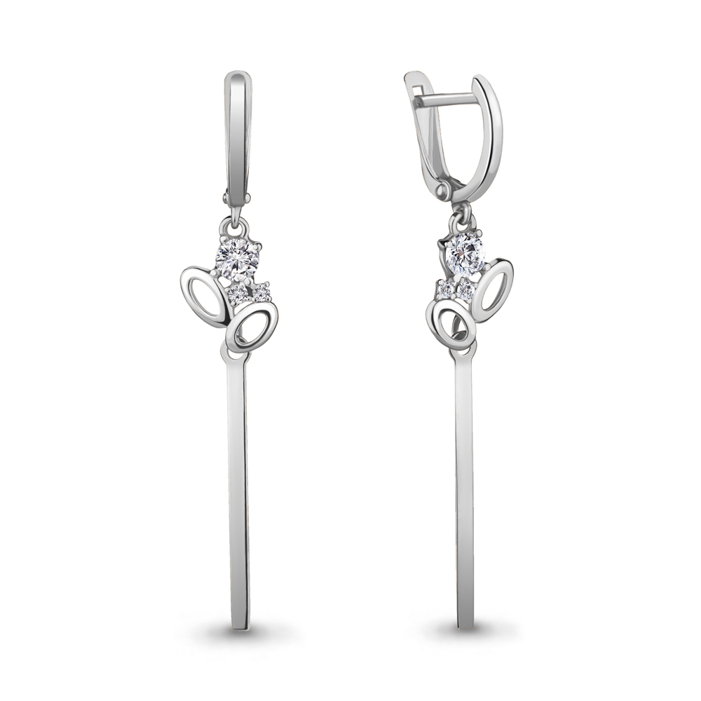 

Серьги из серебра с фианитом Aquamarine 46778А_925_р, 46778А_925_р