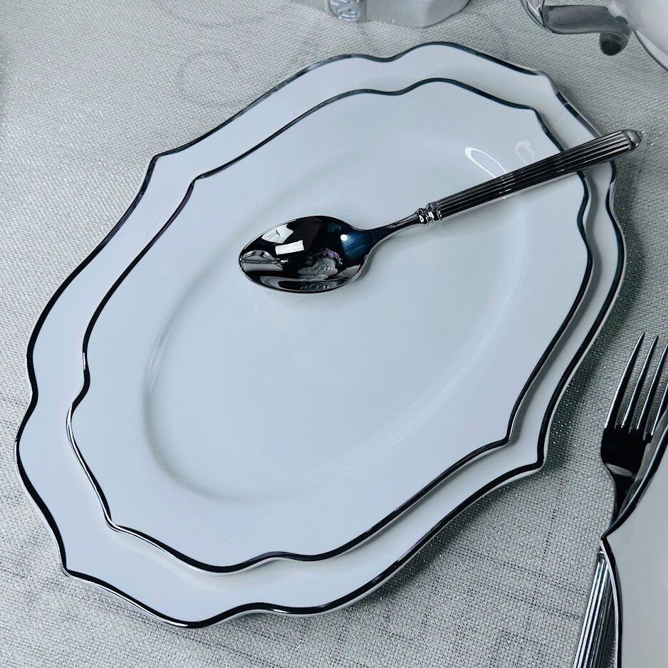 

Набор из 2 овальных блюд 30,5см MAGNOLIA SILVER Фарфор Lenardi (196904), 205-597