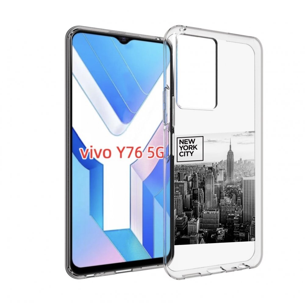 

Чехол MyPads черно белый Нью-Йорк для Vivo Y76 5G, Прозрачный, Tocco