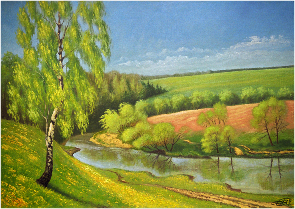 

Картина на холсте с подрамником ХитАрт У речки 40x28 см, 897