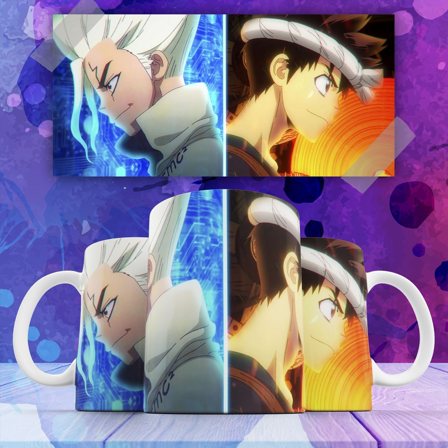 

Кружка аниме Доктор Стоун dr stone сэнку исигами тайдзю оки anime 330 мл