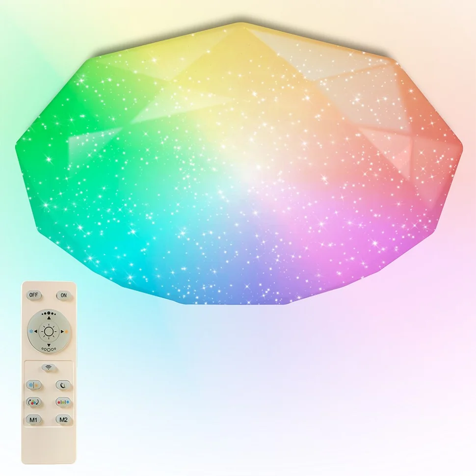 

Светильник светодиодный ALMAZ 60W RGB R-493-SHINY/WHITE-220V-IP44 /2019