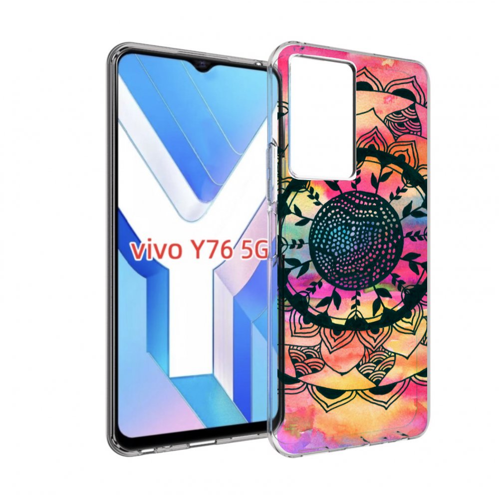 

Чехол MyPads яркая абстракция круглый цветок для Vivo Y76 5G, Прозрачный, Tocco
