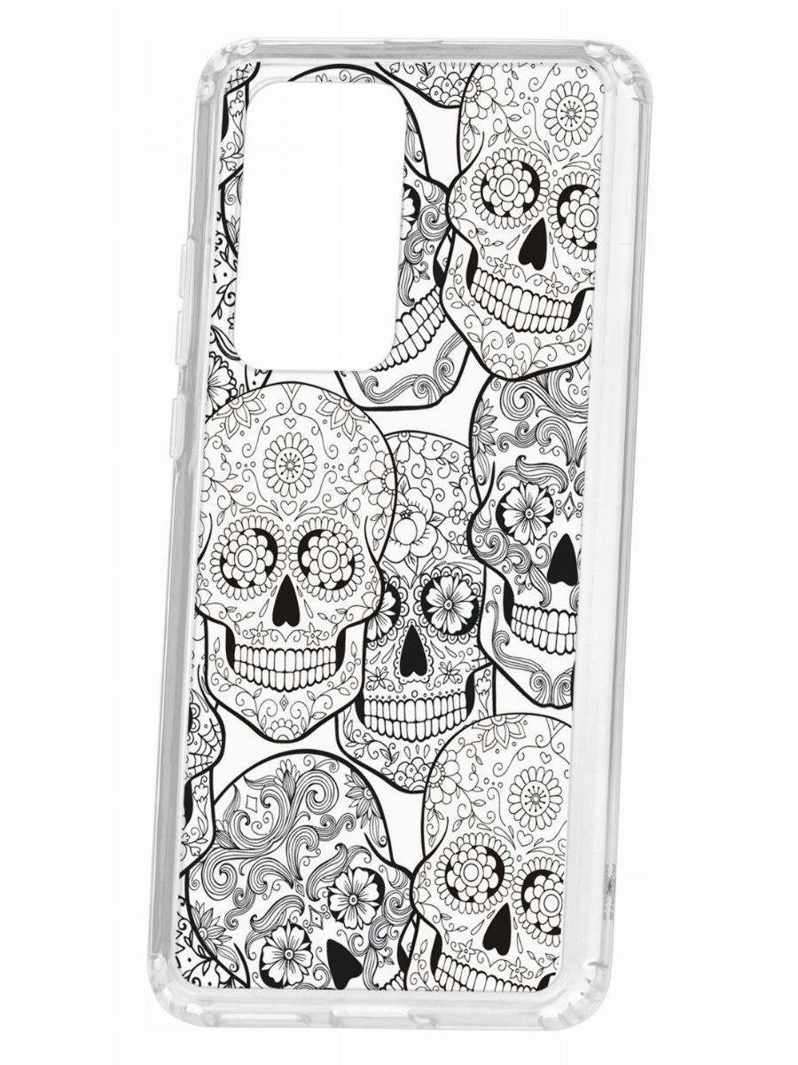 фото Чехол для huawei p40 pro kruche print skull black кruче