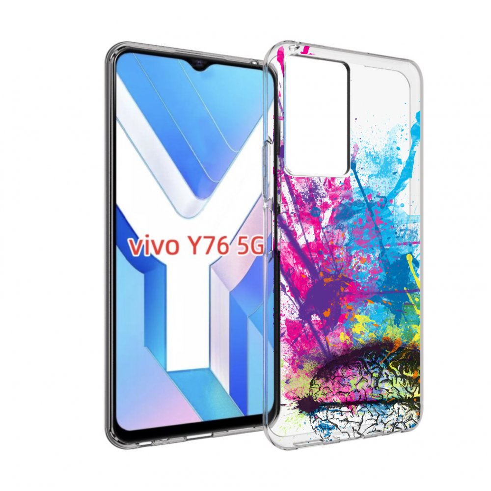 

Чехол MyPads яркий красочный мозг для Vivo Y76 5G, Прозрачный, Tocco