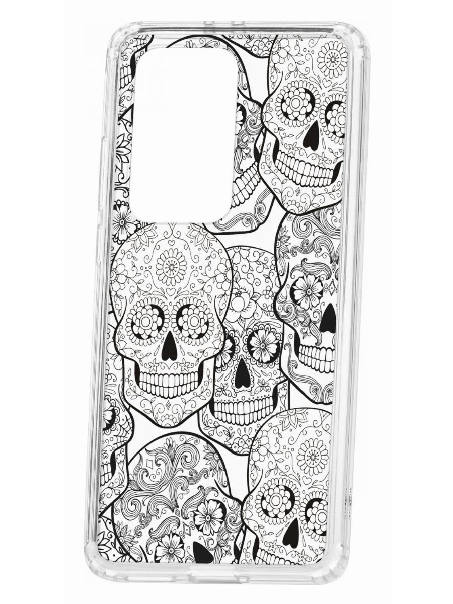 фото Чехол для huawei p40 pro+ kruche print skull black кruче