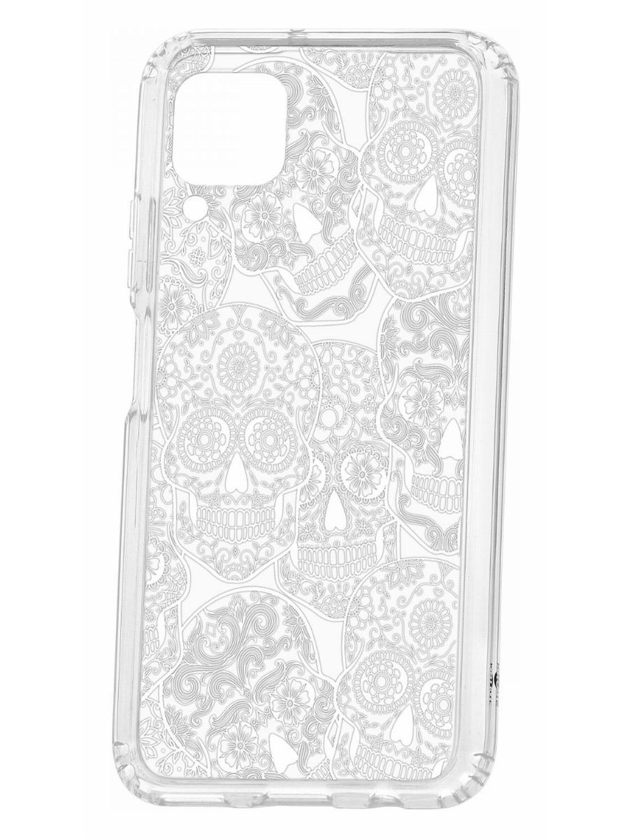 фото Чехол для huawei p40 lite kruche print skull white кruче