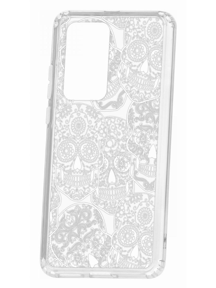 фото Чехол для huawei p40 pro kruche print skull white кruче