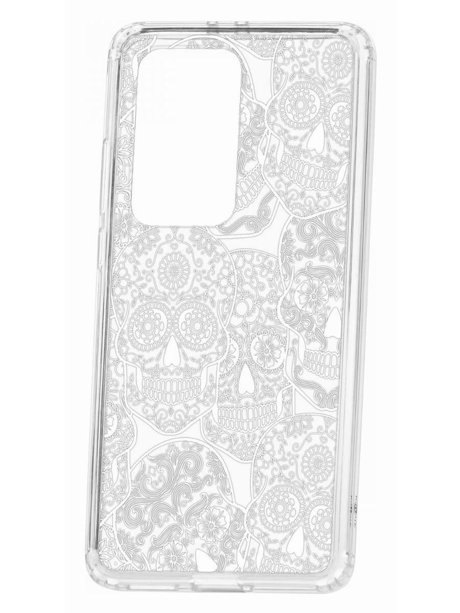 фото Чехол для huawei p40 pro+ kruche print skull white кruче