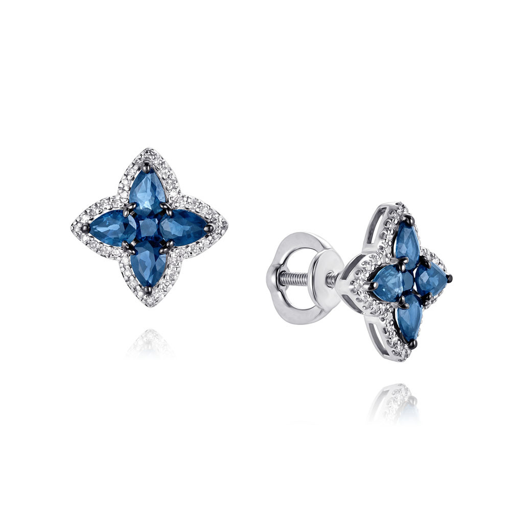 

Серьги пусеты из белого золота ADAMAS 21041315/01-А51ДЧ-432, сапфир/бриллиант, 21041315/01-А51ДЧ-432