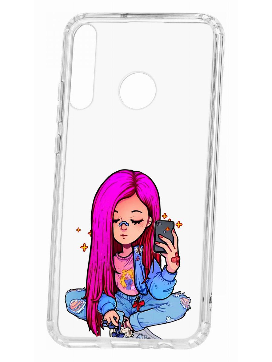 фото Чехол для huawei p40 lite e kruche print pink hair кruче