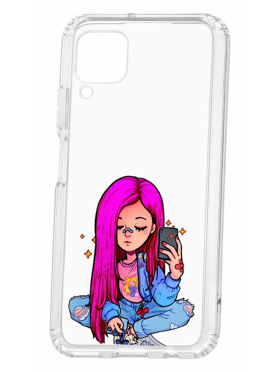 фото Чехол для huawei p40 lite kruche print pink hair кruче