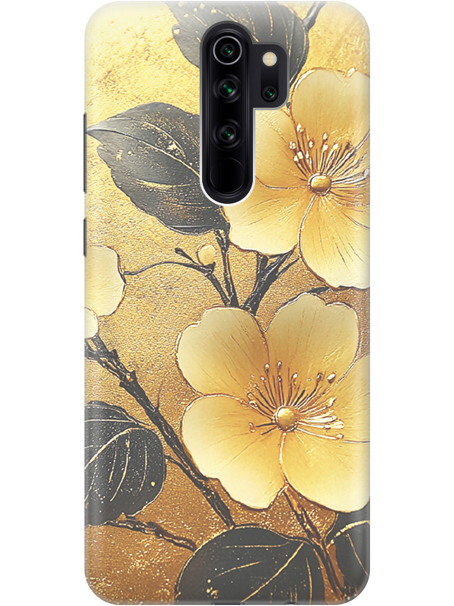 

Силиконовый чехол на Xiaomi Redmi Note 8 Pro с принтом "Цветы и золото", Прозрачный;желтый;черный, 721936324