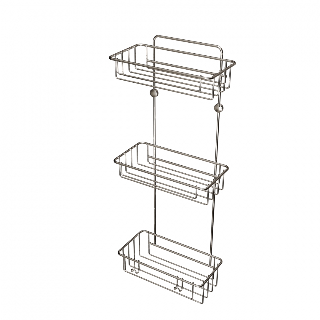 Полка в ванную прямая ES096SSM 3 яруса 24*10*62 нерж.сталь матовый