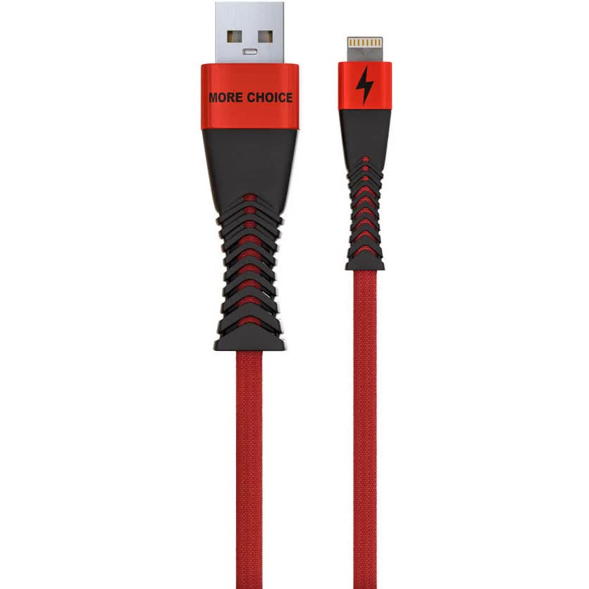 

Дата-кабель More choice K41Si USB - Lightning Smart 2.4A, 1 м, Red/Black (повреждена уп.)