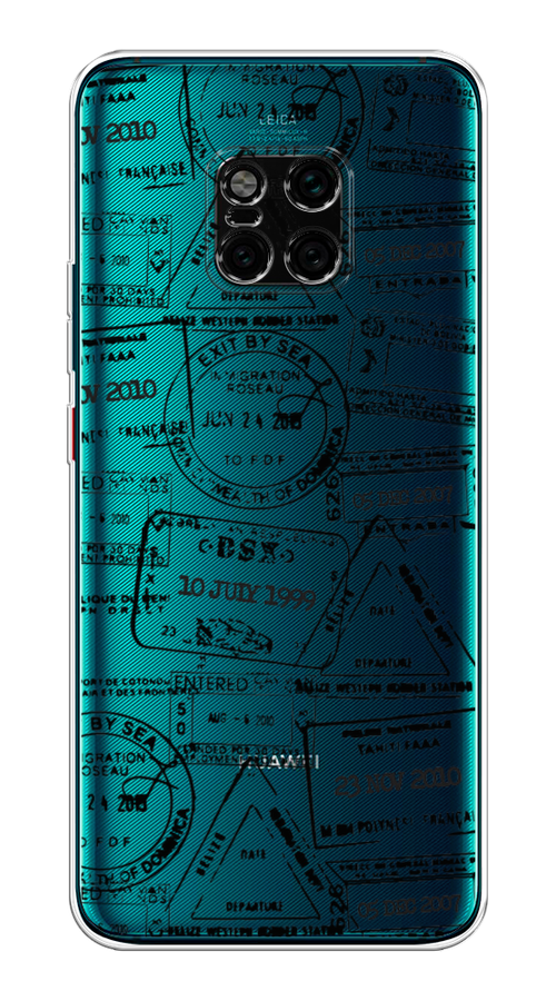 

Чехол на Huawei Mate 20 Pro "Visa stamps 2", Белый;черный;серый, 67050-2