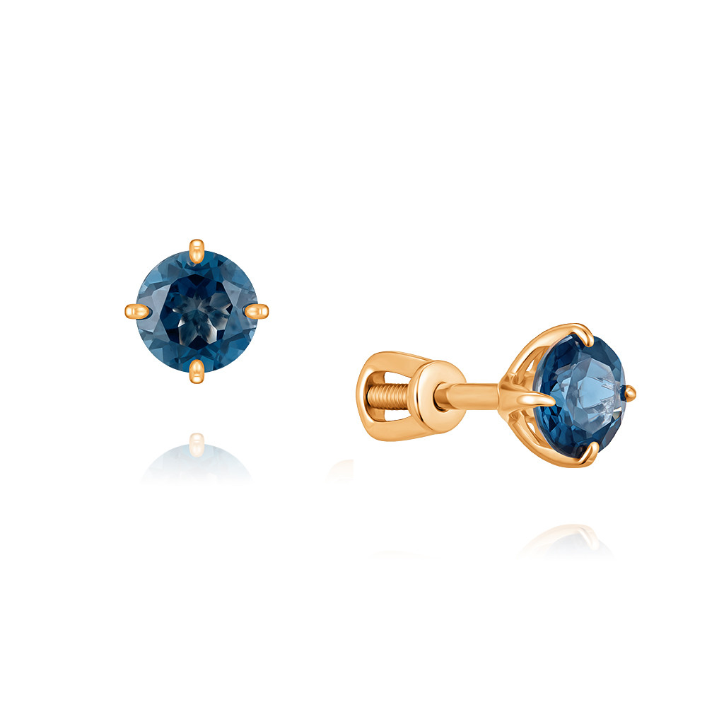 

Серьги пусеты из красного золота ADAMAS 21041650/01-А50-660, топаз, 21041650/01-А50-660