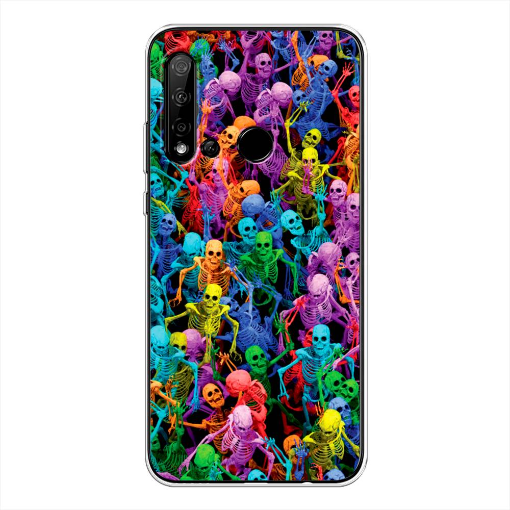 

Чехол на Huawei P20 Lite 2019 "Вечеринка скелетов", Фиолетовый;желтый;оранжевый, 69750-6
