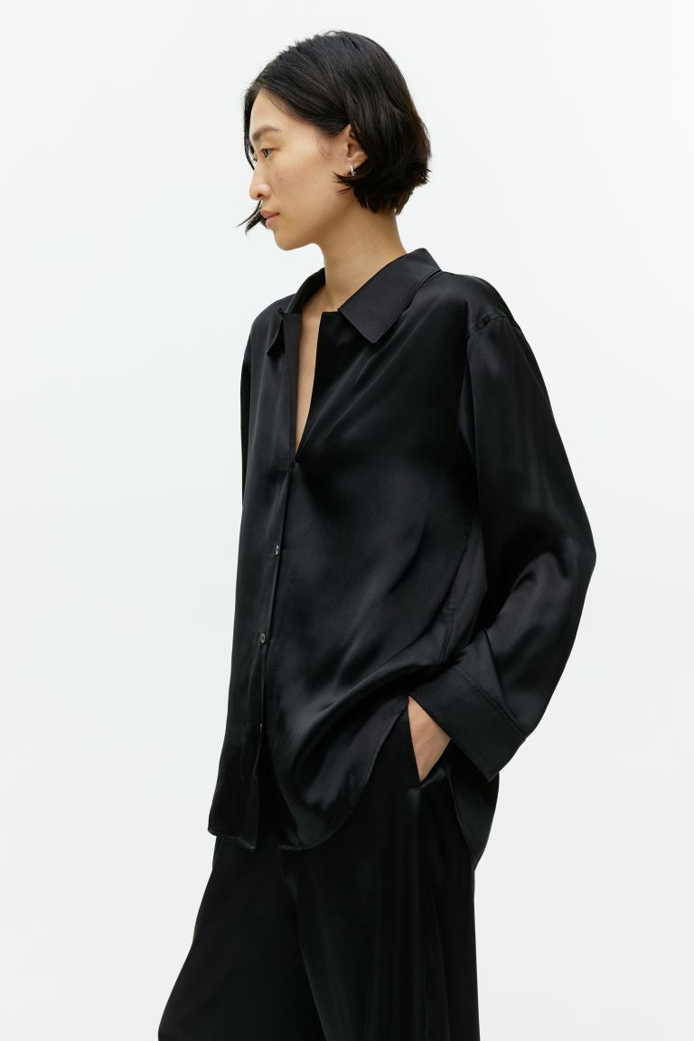 

Рубашка женская ARKET 0918866001 черная XS (доставка из-за рубежа), 0918866001