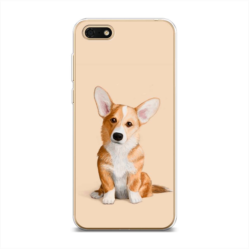 

Чехол на Huawei Honor 7A "Грустный Корги", Коричневый;бежевый, 66350-1
