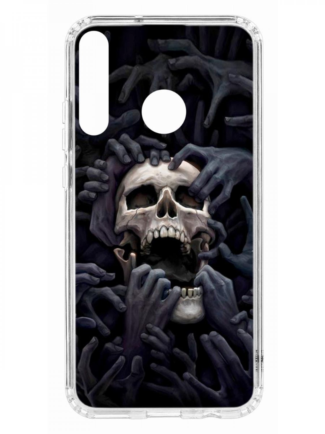 фото Чехол для huawei p40 lite e kruche print skull hands кruче