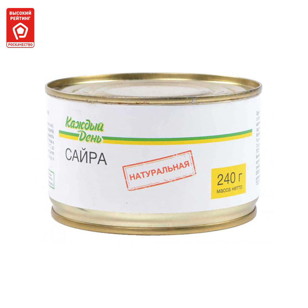 

Сайра Каждый день кусочки в собственном соку 240 г