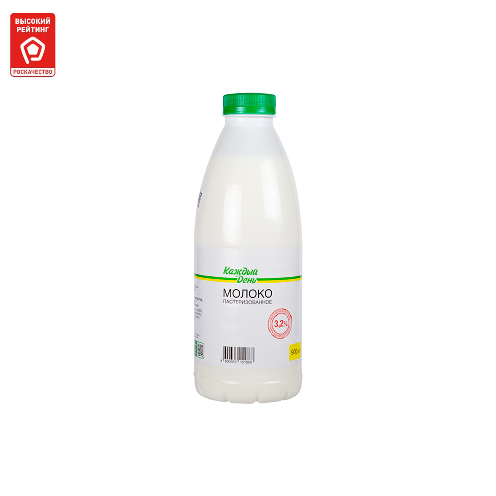 Молоко 3,2% пастеризованное 900 мл Каждый День БЗМЖ