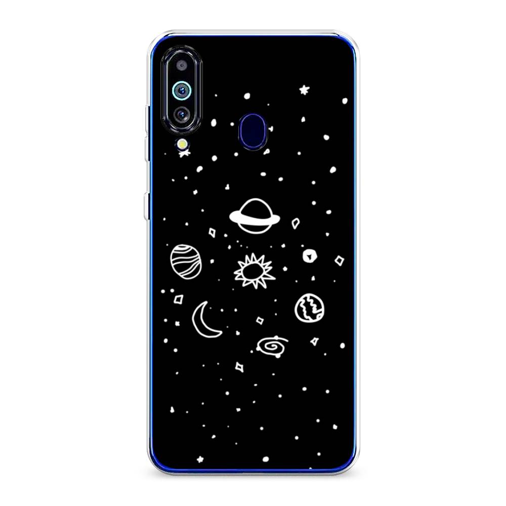 

Чехол на Samsung Galaxy M40 "Дудл солнечной системы", Бежевый;серый, 28750-2