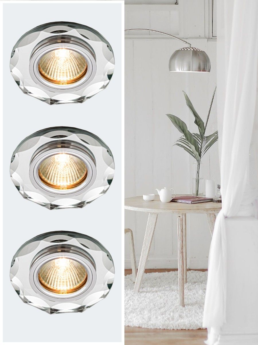 

Встраиваемый светильник Max Light Crystal 50 ML комплект 3 шт, Crystal