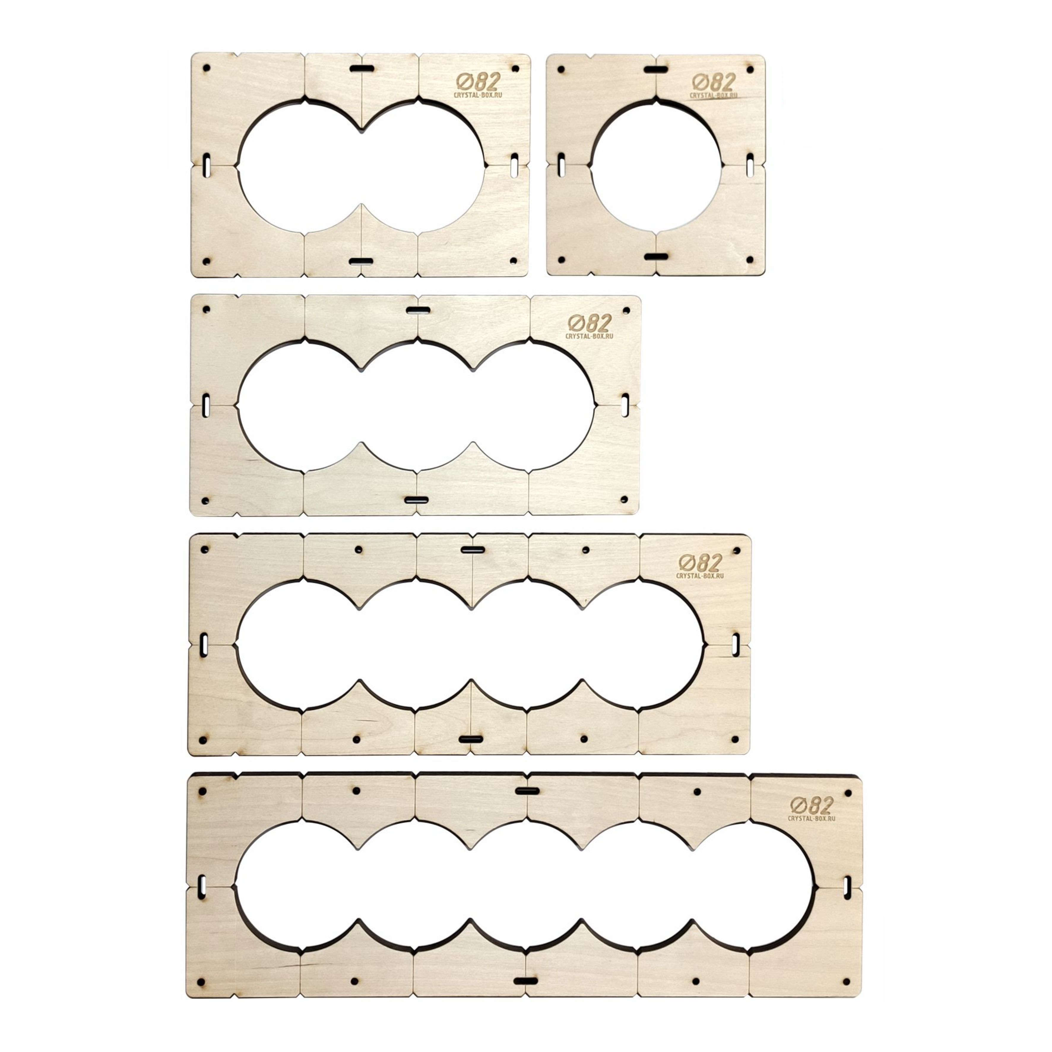 Комплект шаблонов для сверления подрозетников crystal-box 5 шт. диаметром 82 мм, 8 мм