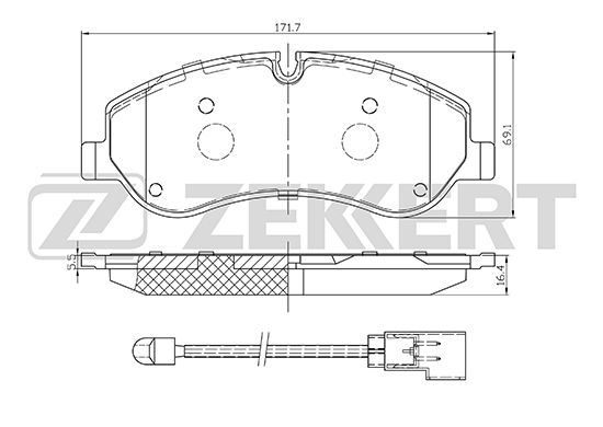 

Тормозные колодки ZEKKERT дисковые BS-1250