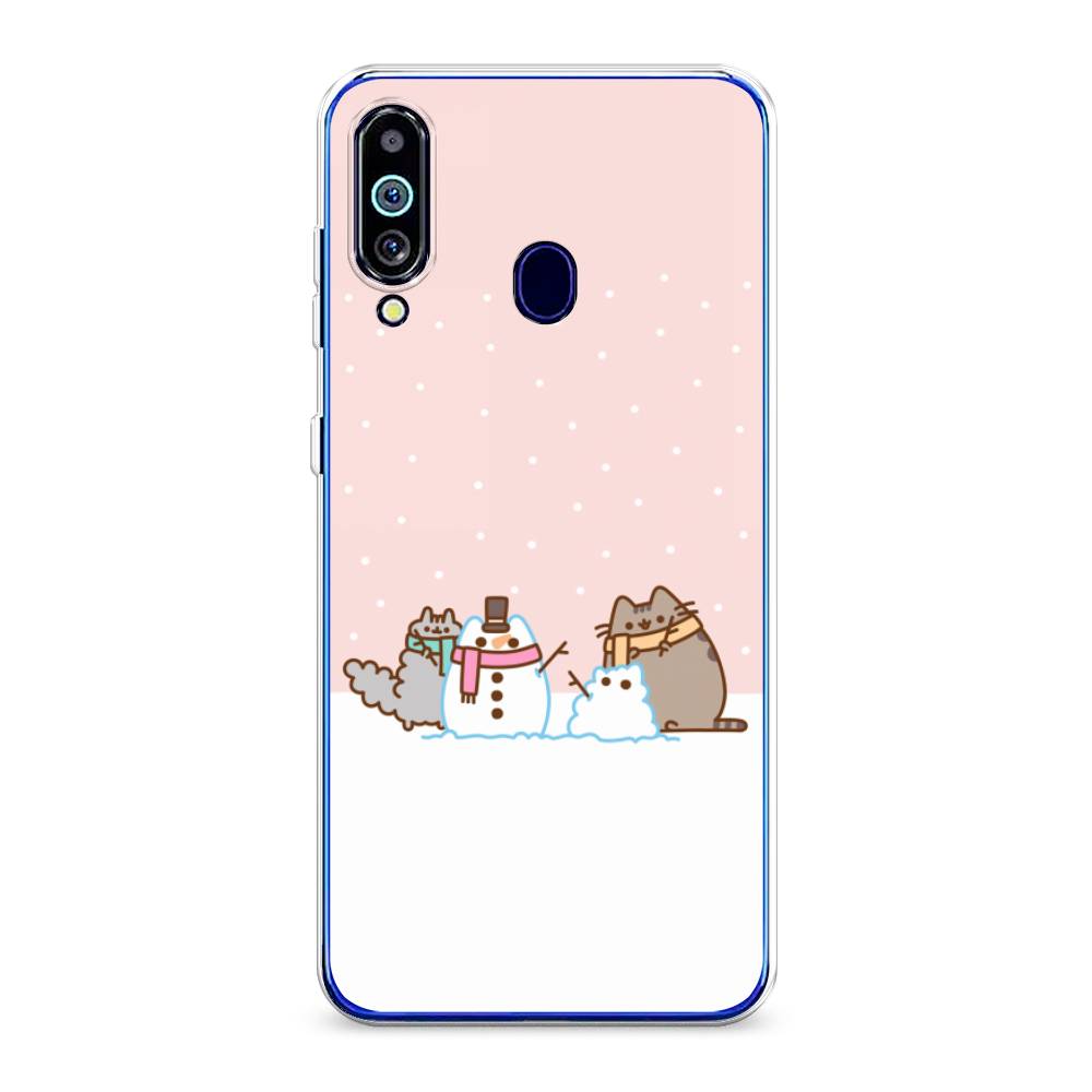 

Чехол на Samsung Galaxy M40 "Котики в снегу", Розовый;белый;серый, 28750-5