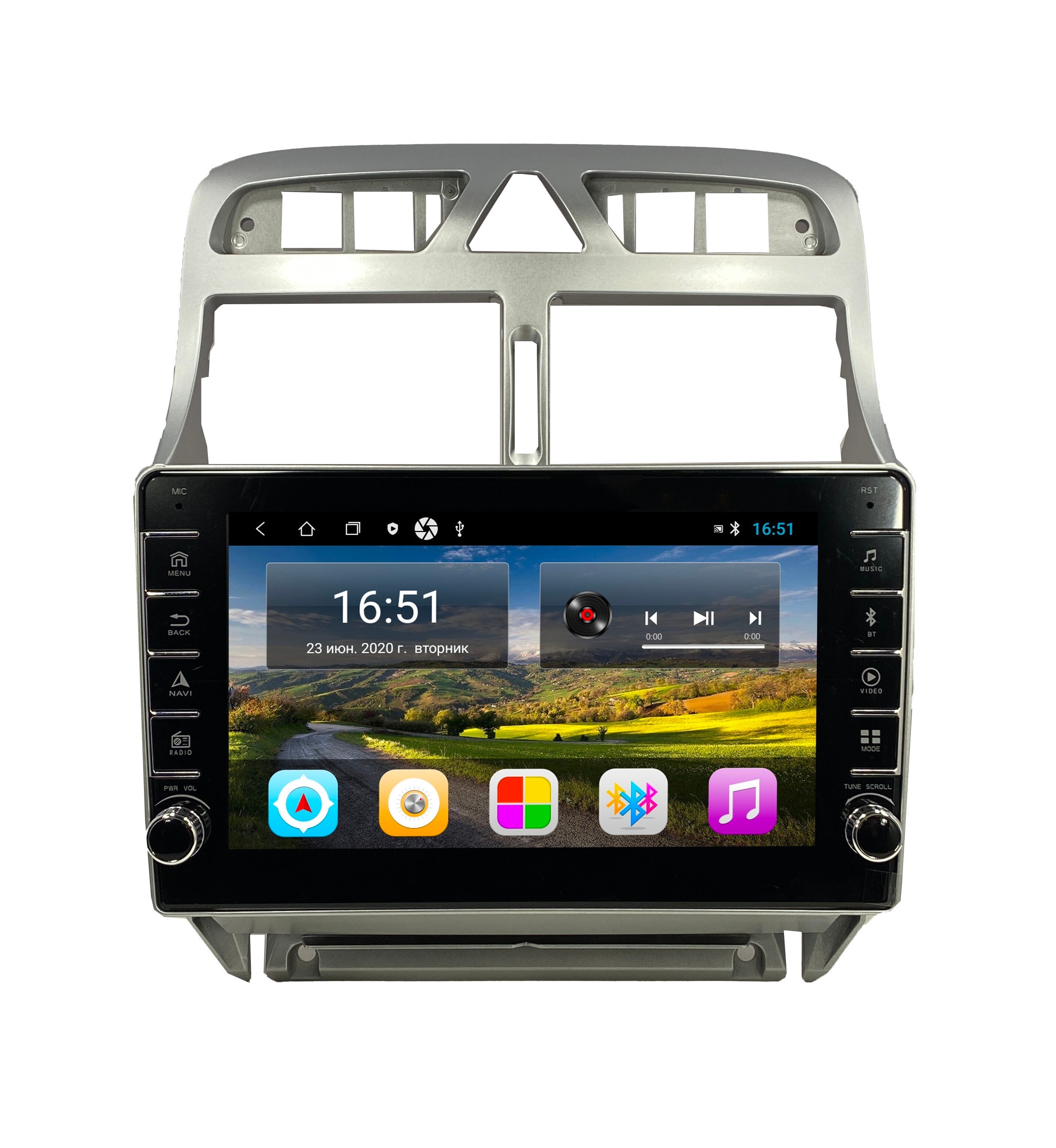 Автомагнитола ANDROID Peugeot 307 2001-2008, Android 12, 2/32GB, с крутилками / Мультируль