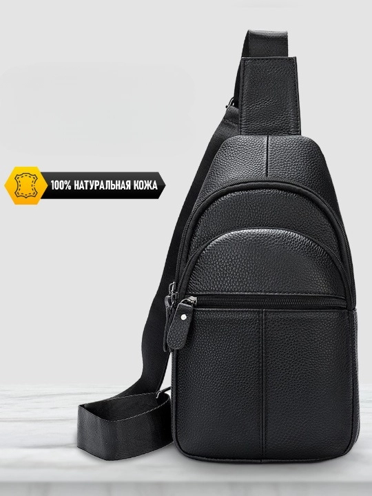 

Сумка-слинг унисекс VINTAGE BAGS mod_3 черный, 30х17х5 см, mod_3