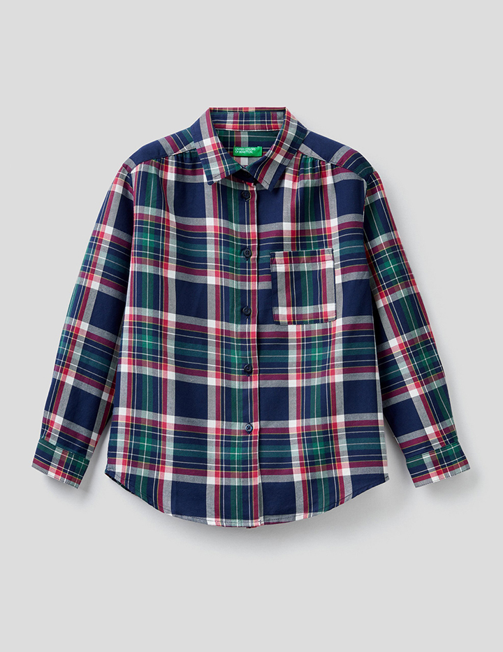 

Рубашка для девочек Benetton цв. синий р.170, 21A_50LK5QKQ0