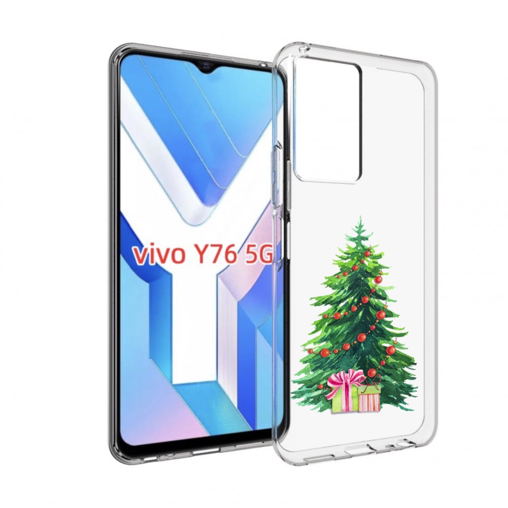 

Чехол MyPads Елка новогодняя с подарками акварель для Vivo Y76 5G, Прозрачный, Tocco