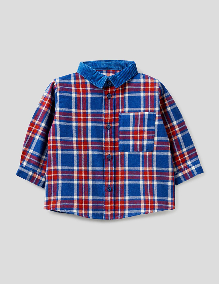 

Рубашка для мальчиков Benetton цв. синий р.98, 21A_50RG5QL80