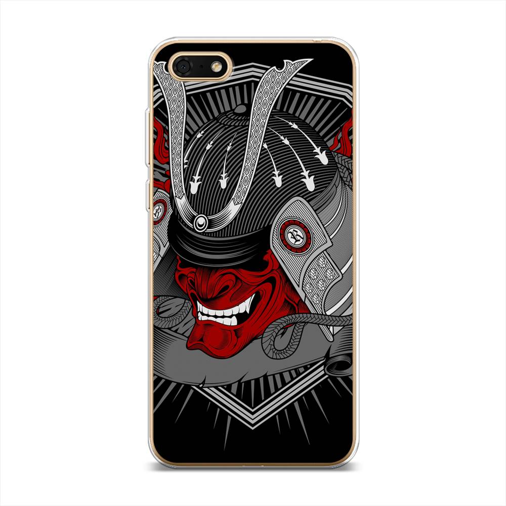 

Чехол на Huawei Honor 7A "Красная маска самурая", Белый;красный;черный, 66350-4
