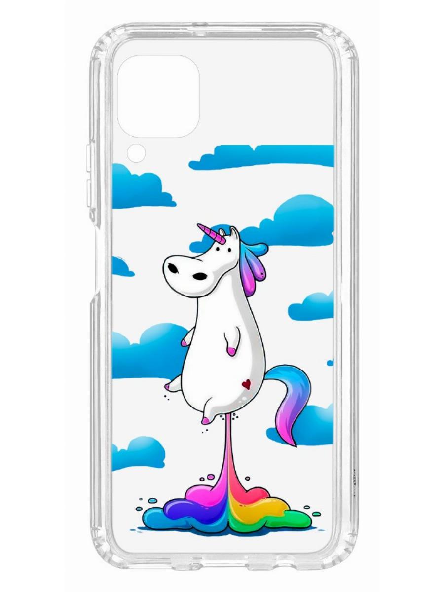 

Чехол для Huawei P40 Lite Kruche Print Flying Unicorn, Прозрачный;разноцветный