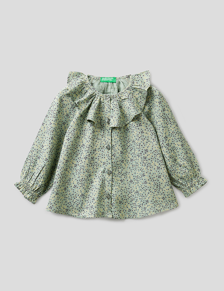 

Блузка для девочек Benetton цв. серый р.98, 21A_580Y5QL50