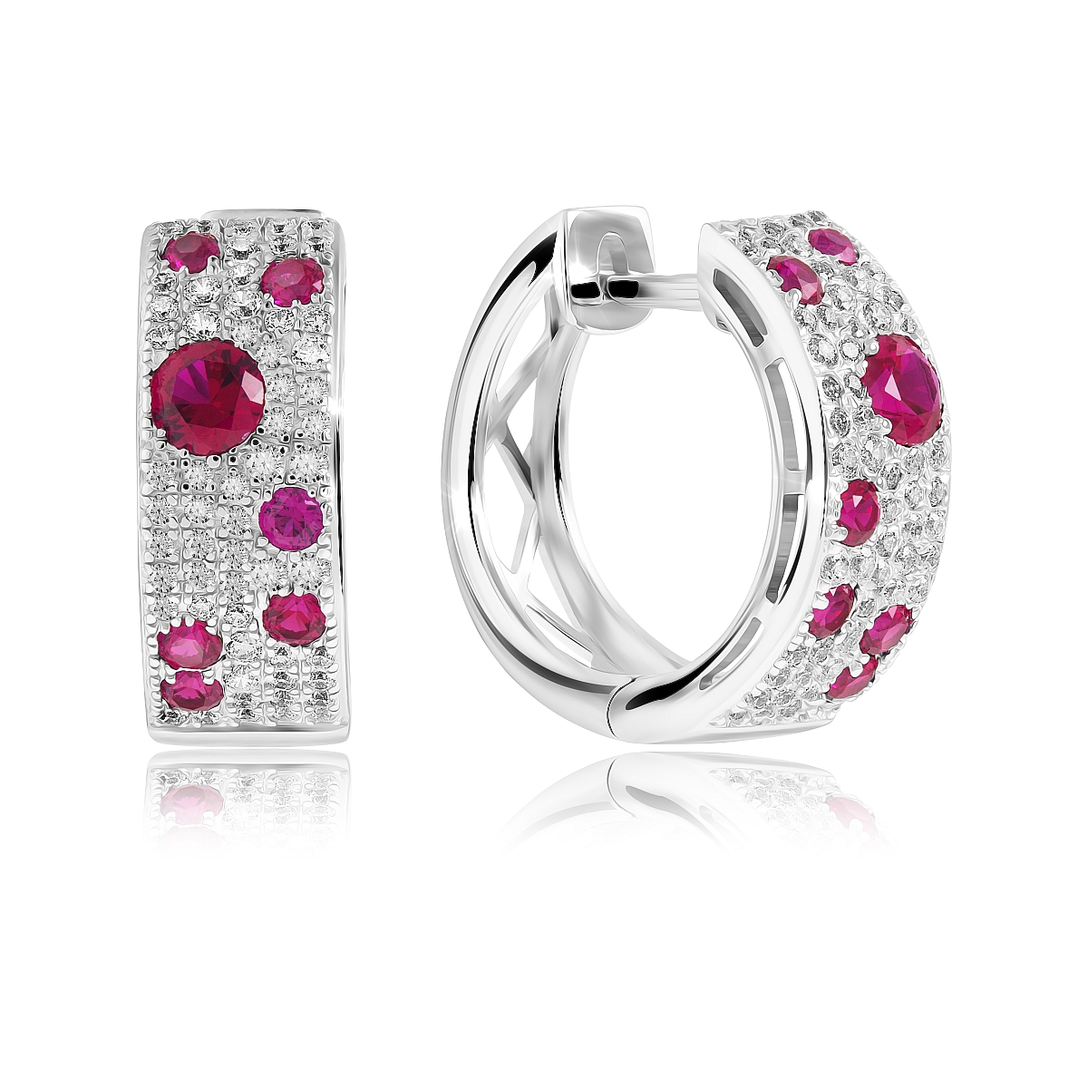 

Серьги конго из серебра VALTERA 117657, циркон/рубин искусственный, 117657