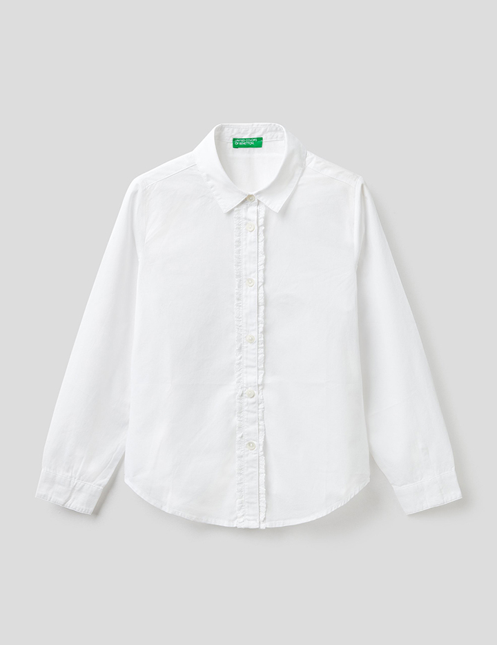 

Рубашка для девочек Benetton цв. белый р.128, 21A_5AUX5QL20