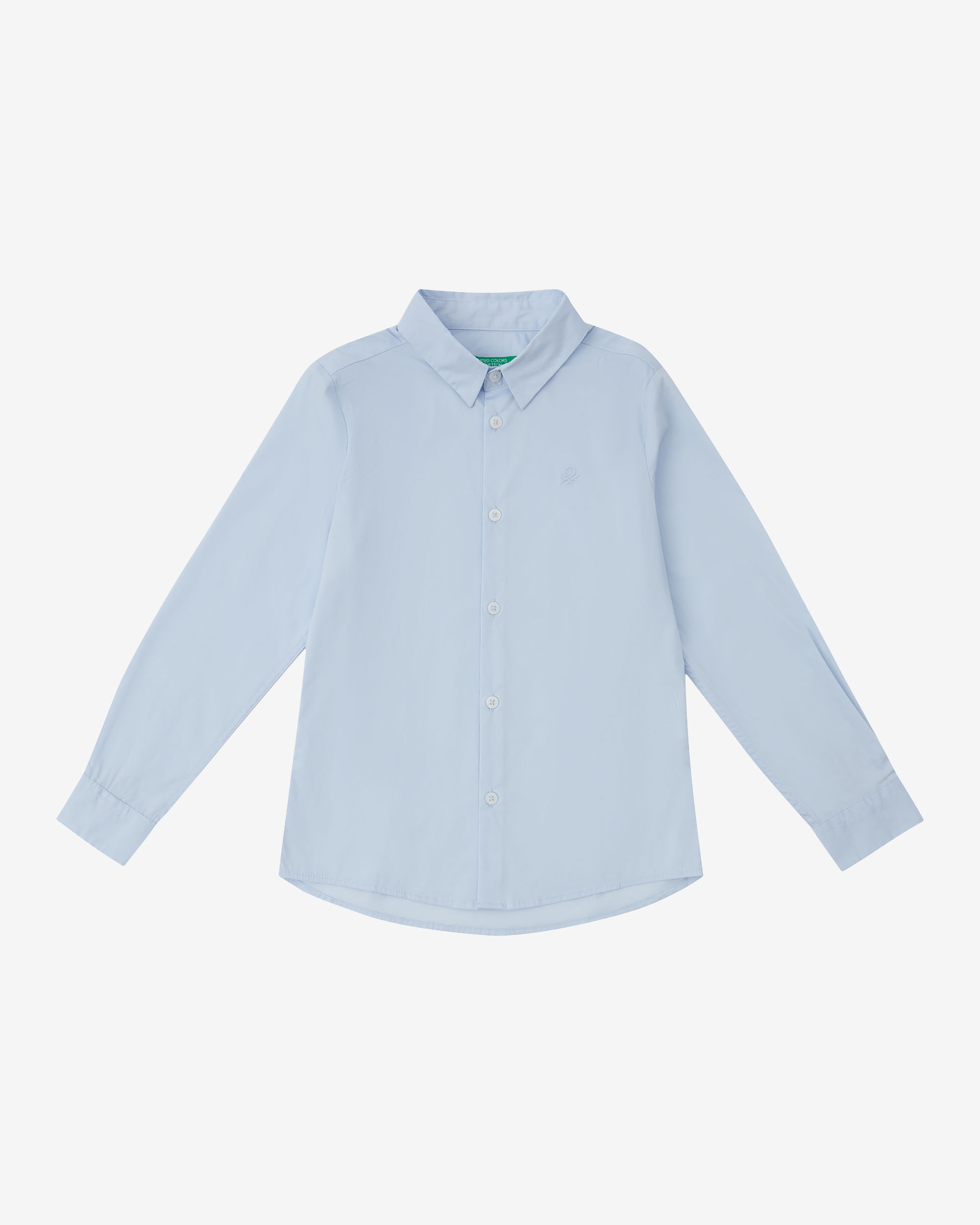 

Рубашка для мальчиков Benetton цв. голубой р.146, 21A_5AWR5QHS0