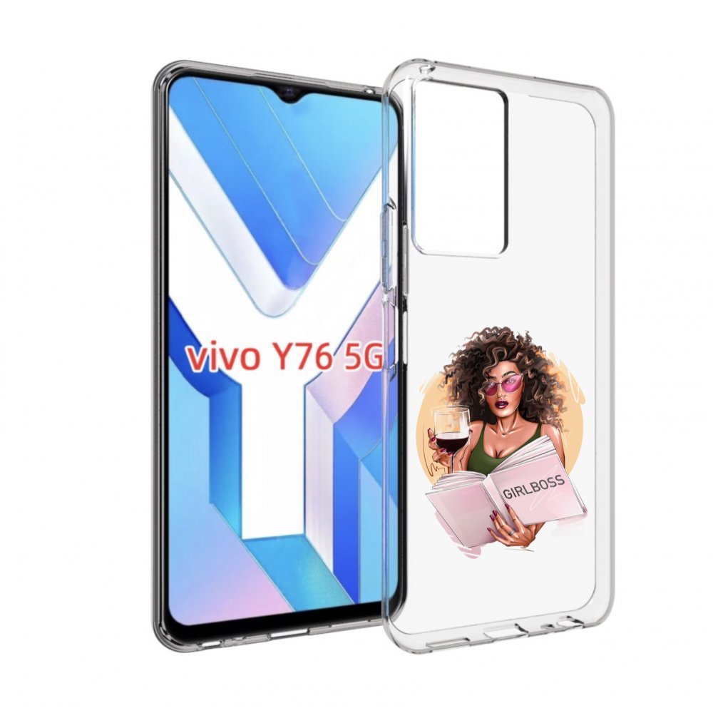 

Чехол MyPads Girlboss with wine_ Etsy женский для Vivo Y76s, Прозрачный, Tocco