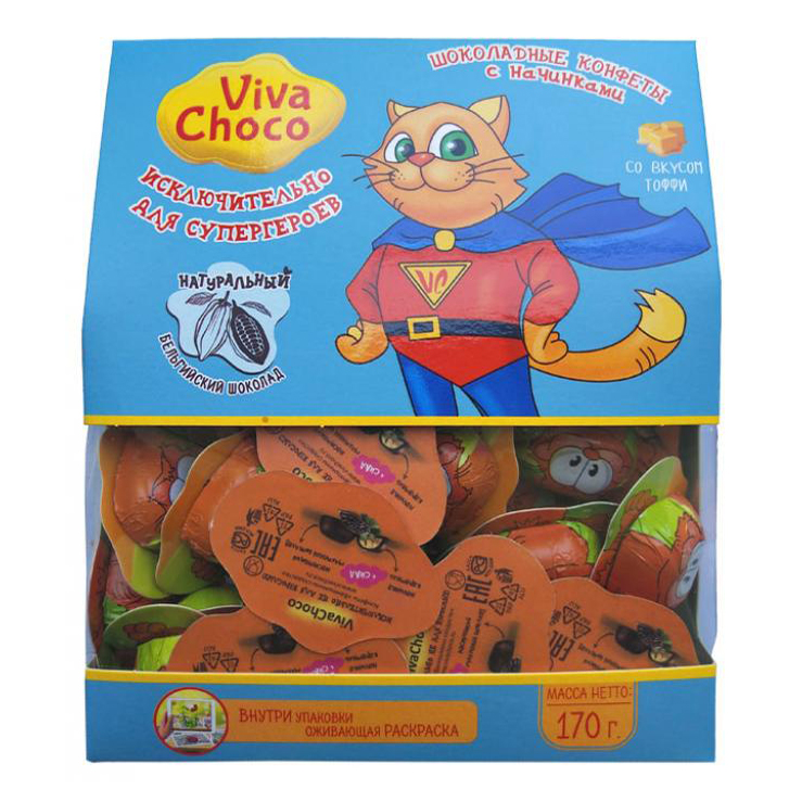 Шоколадные конфеты VivaChoco с начинкой тоффи 170 г