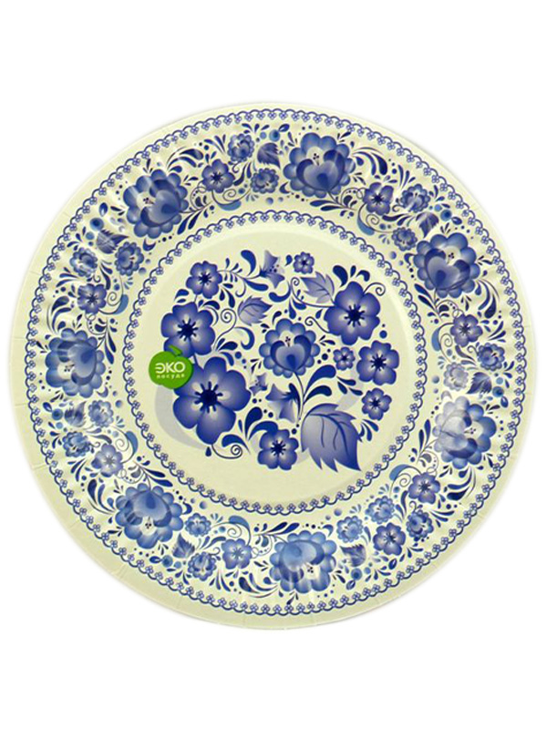 фото Набор тарелок "гжель", 180 мм (цв: разноцветный)/1187-6 термокап