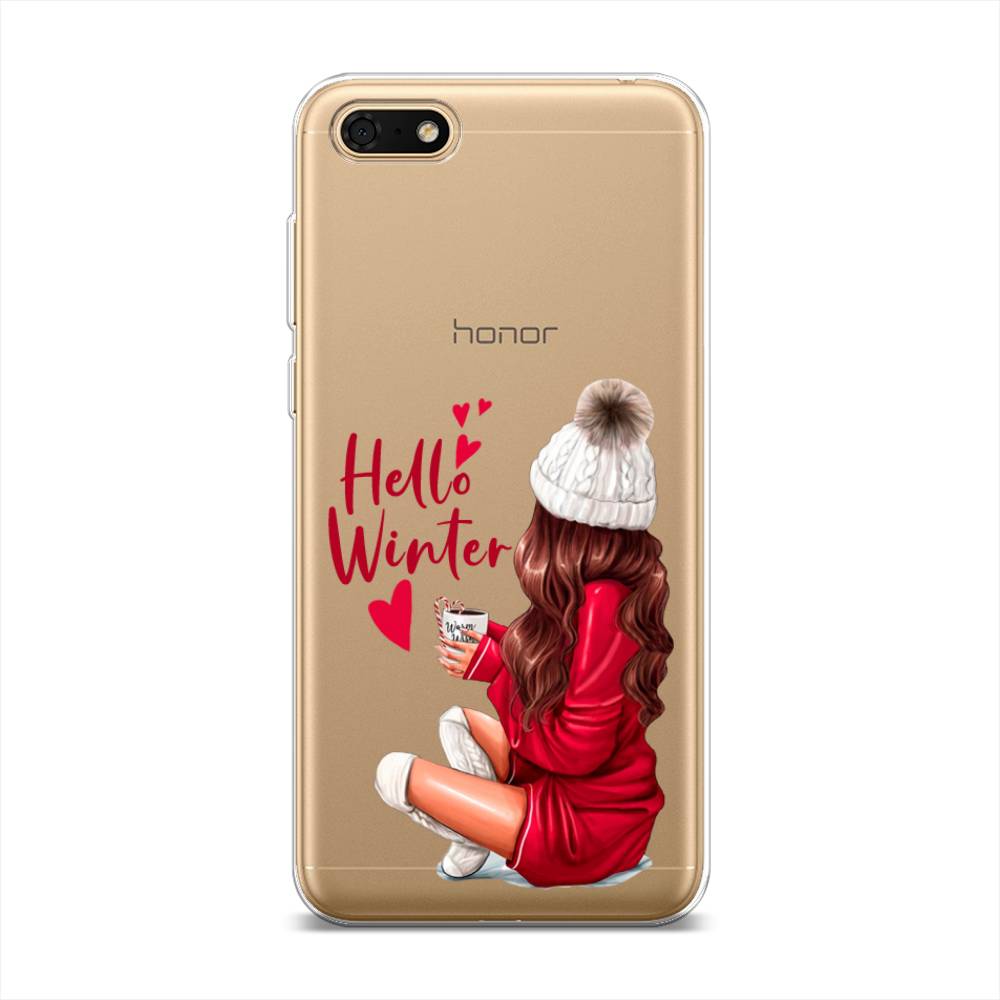 

Чехол на Huawei Honor 7A "Hello winter", Красный;белый;коричневый, 66350-5