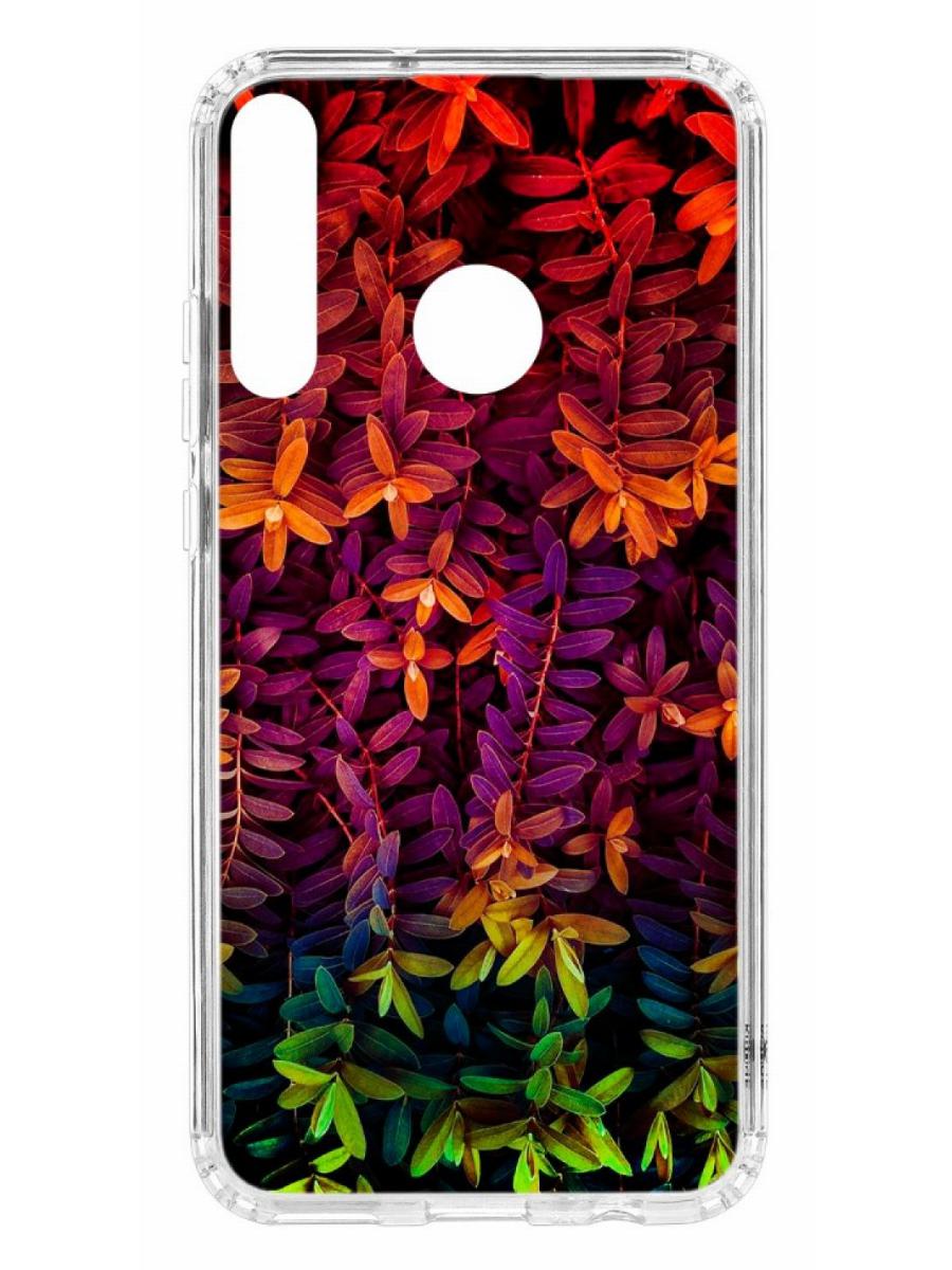 фото Чехол для huawei p40 lite e kruche print neon leaves кruче